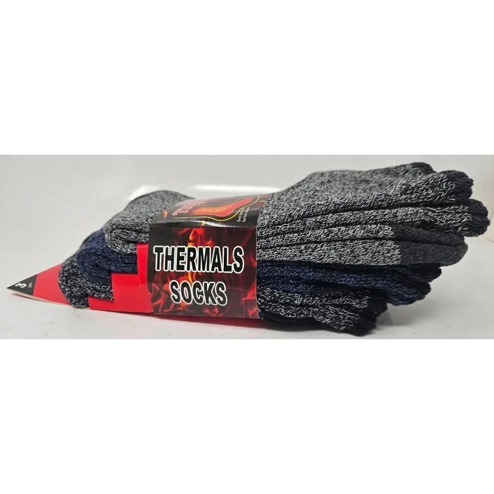 Men Thermal Socks, Warm Winter Crew, Heavy Duty Book Sock, Size 10-13, 6 Pairs - Picture 3 of 4